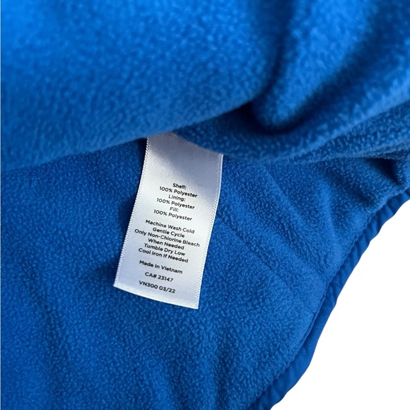 Talbots Diamond Quilted Button/Zip Up Vest Blue Size Small - Picture 3 of 6